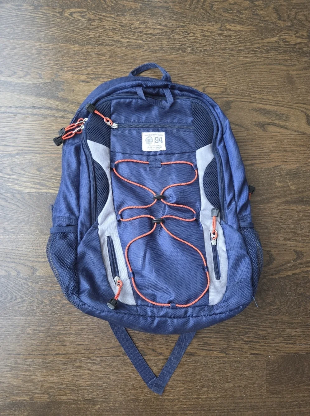 Old Navy Backpack Navy Blue with Orange Accents